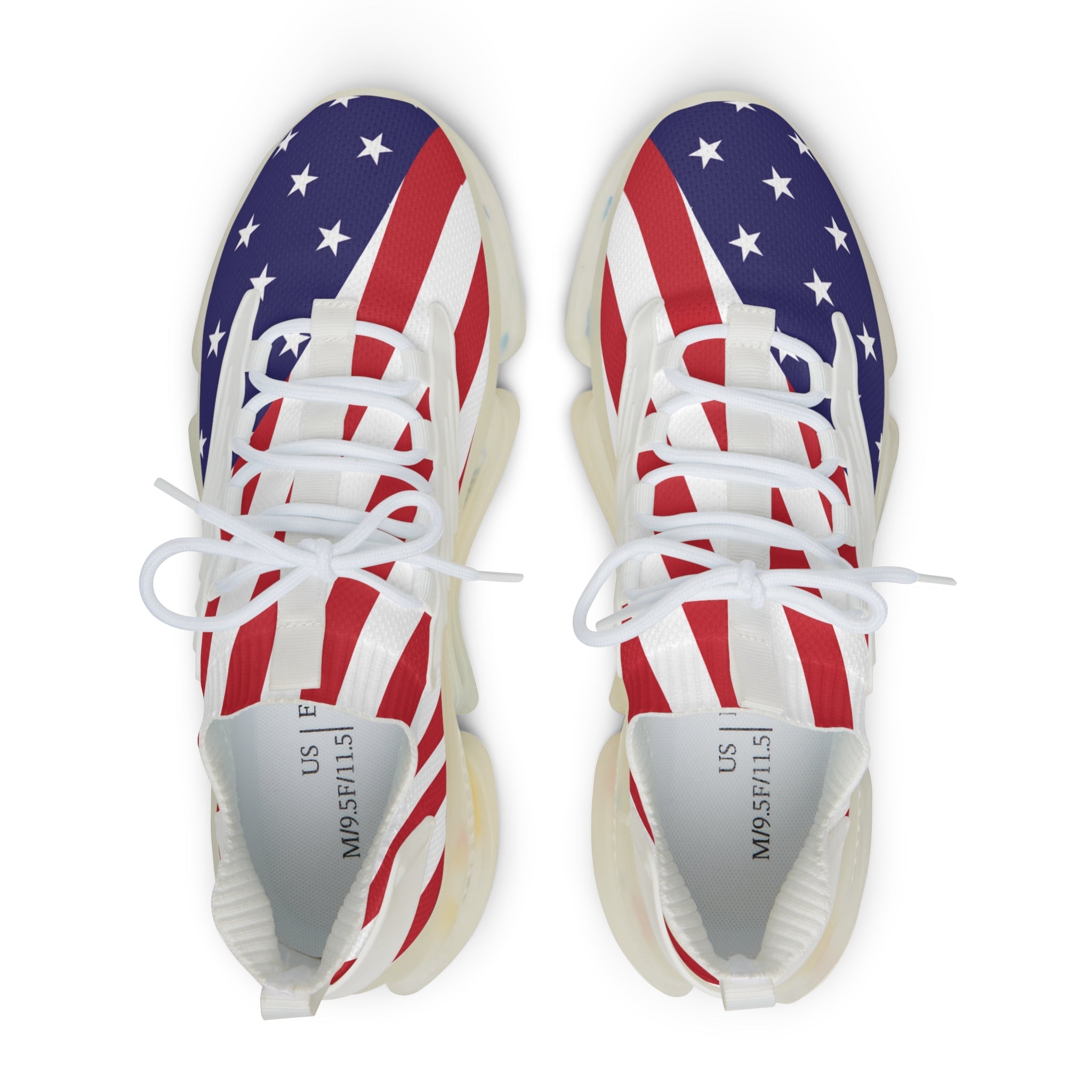 Flag Shoes Men's Mesh Sneakers - USA Flag Running Shoes, Sporty Footwear, Casual Sneakers, Independence Day Gift, Active Lifestyle