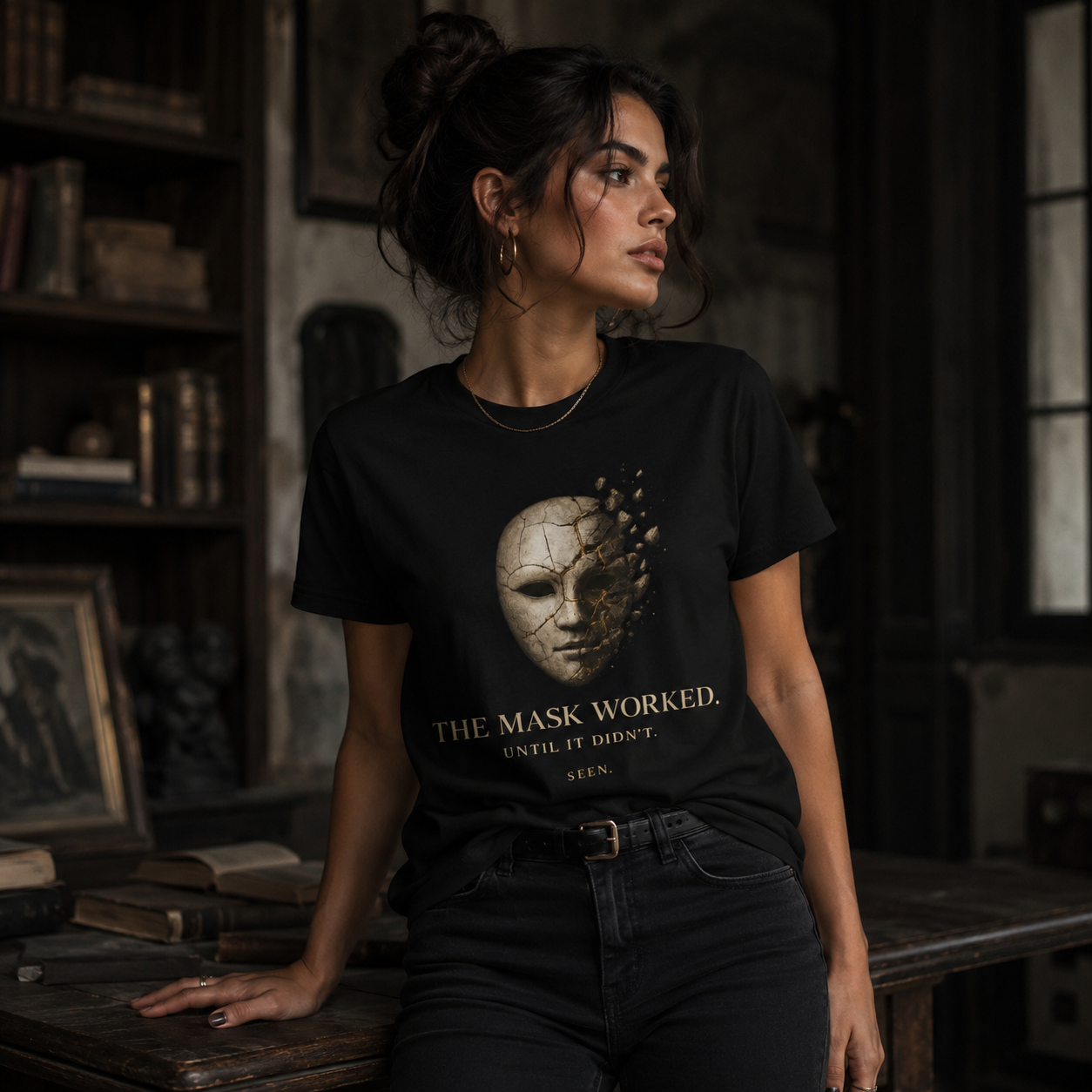 The Mask Worked. Until It Didn't. — SEEN. Graphic Tee