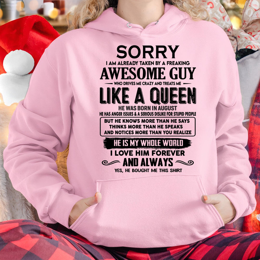 August - Sorry I am already taken by a freaking awesome guy - Gift for Wife From Husband - NGHL08 (SKU-SRG-08)