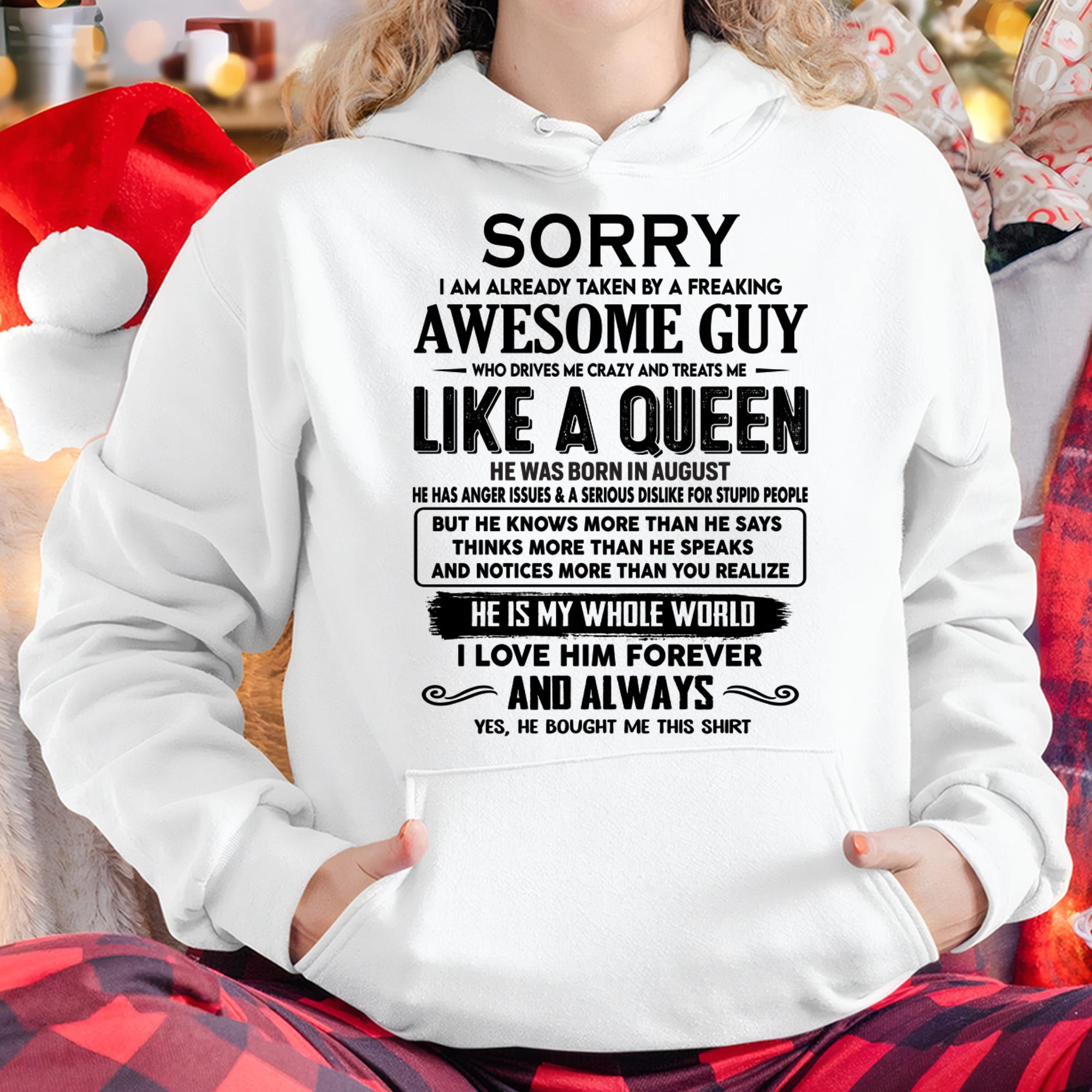 August - Sorry I am already taken by a freaking awesome guy - Gift for Wife From Husband - NGHL08 (SKU-SRG-08)