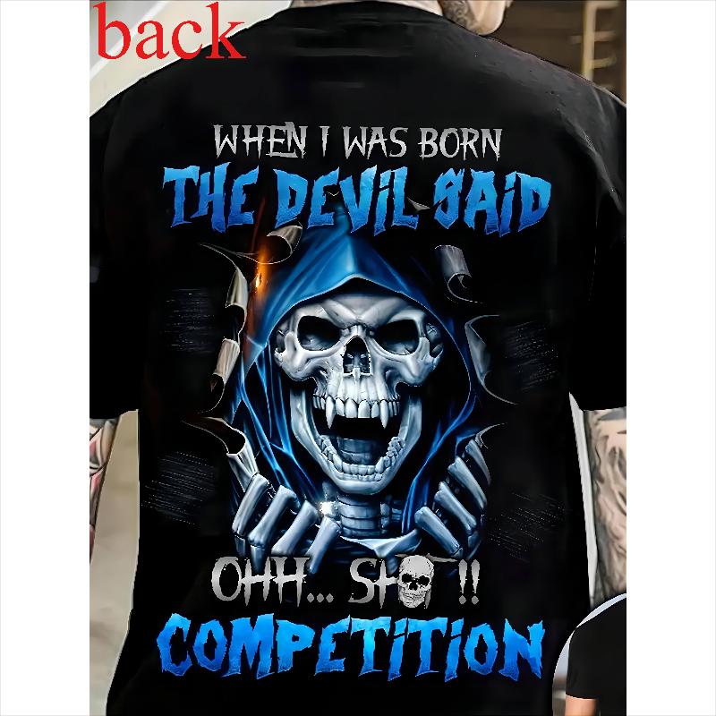Men's Skull Graphic T-Shirt – Casual 3D Digital Print Tee for Summer