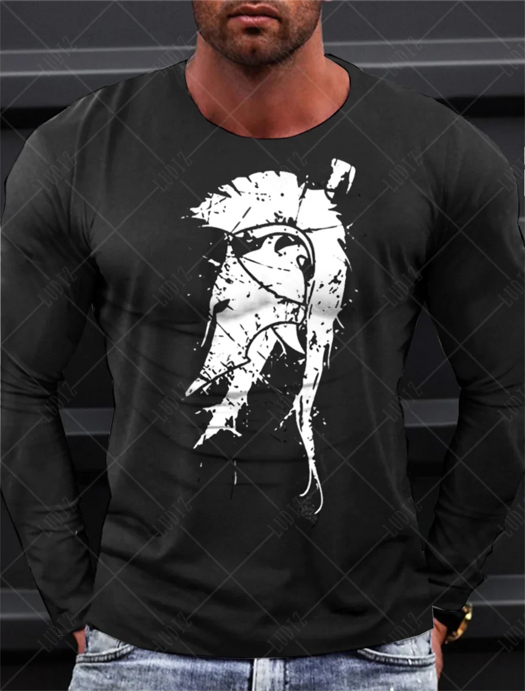 Sparta Vintage Graphic Men's Long Sleeve T-shirt for Men Clothing Casual Tops Tee Fashion 3D Full Printing Tshirt Streetwear