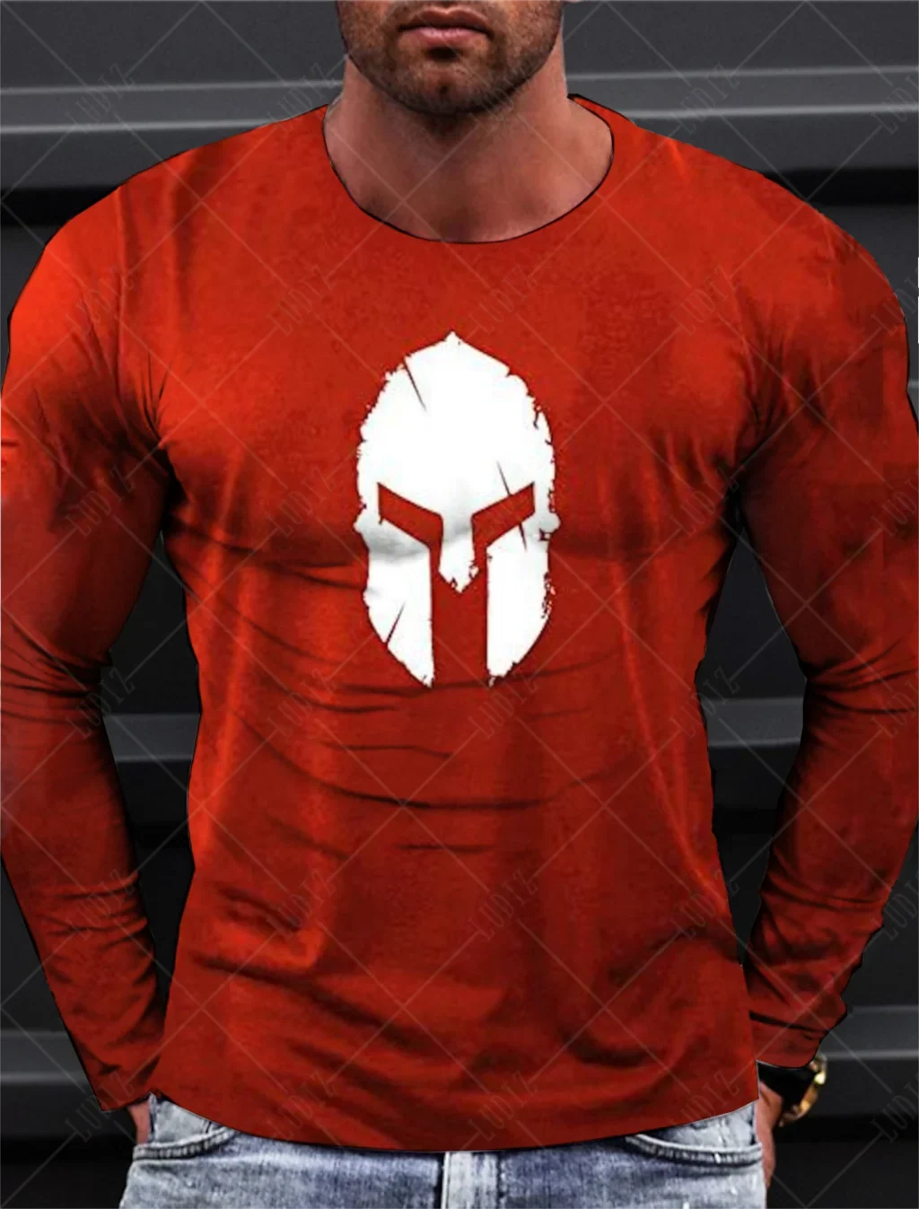 Sparta Vintage Graphic Men's Long Sleeve T-shirt for Men Clothing Casual Tops Tee Fashion 3D Full Printing Tshirt Streetwear