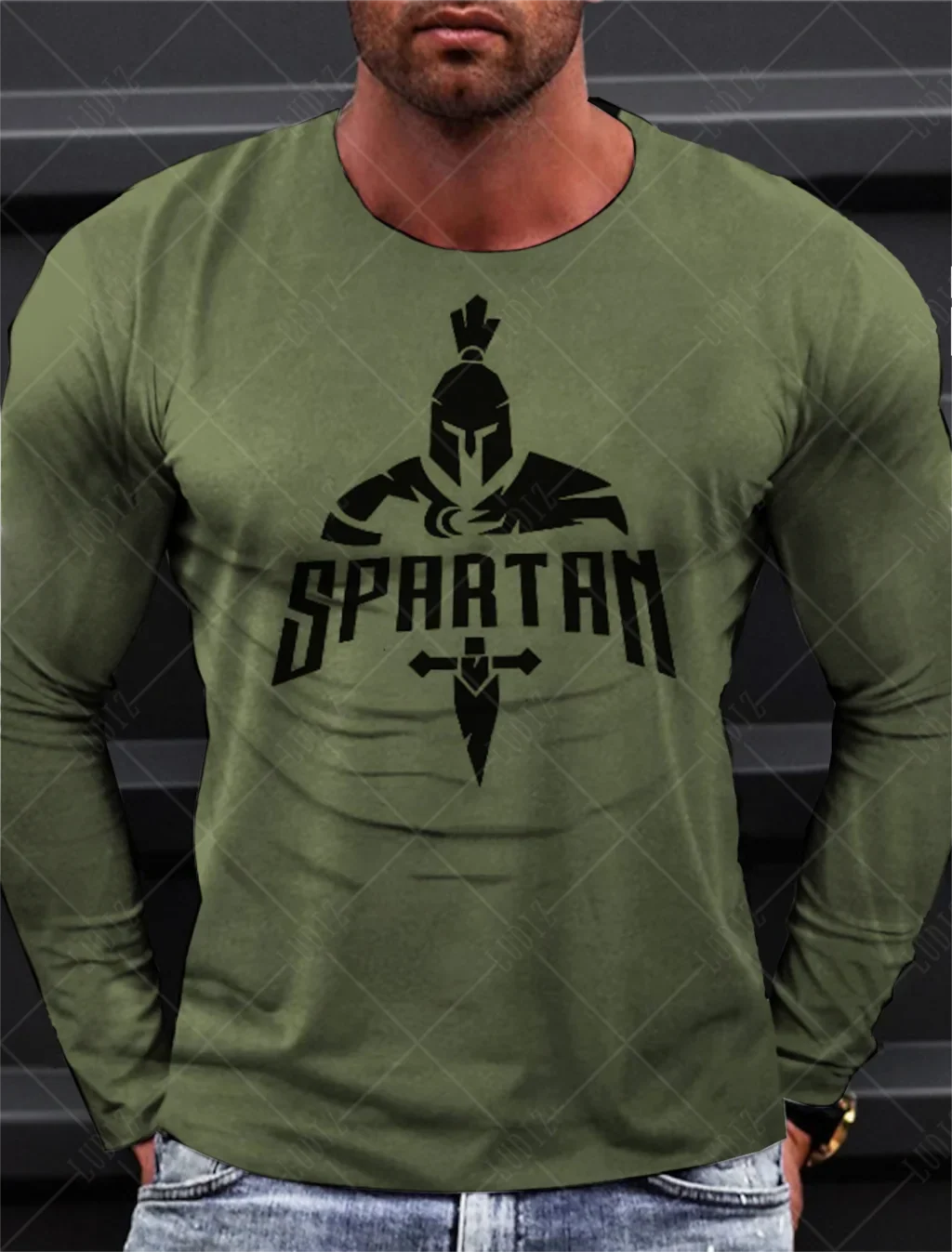 Sparta Vintage Graphic Men's Long Sleeve T-shirt for Men Clothing Casual Tops Tee Fashion 3D Full Printing Tshirt Streetwear