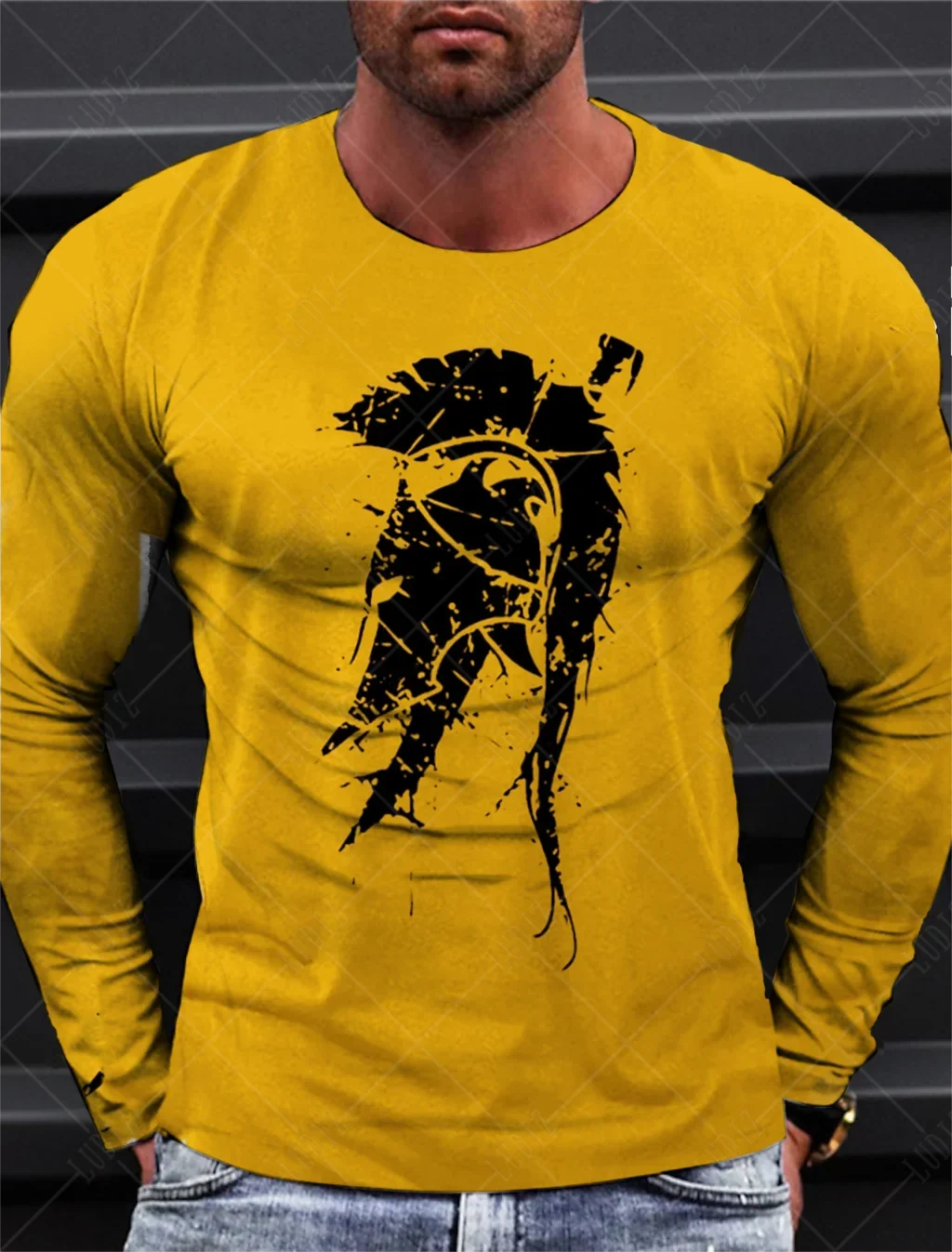 Sparta Vintage Graphic Men's Long Sleeve T-shirt for Men Clothing Casual Tops Tee Fashion 3D Full Printing Tshirt Streetwear