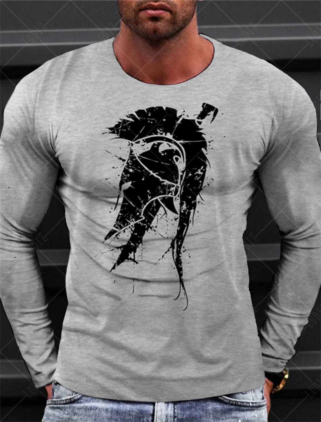 Sparta Vintage Graphic Men's Long Sleeve T-shirt for Men Clothing Casual Tops Tee Fashion 3D Full Printing Tshirt Streetwear