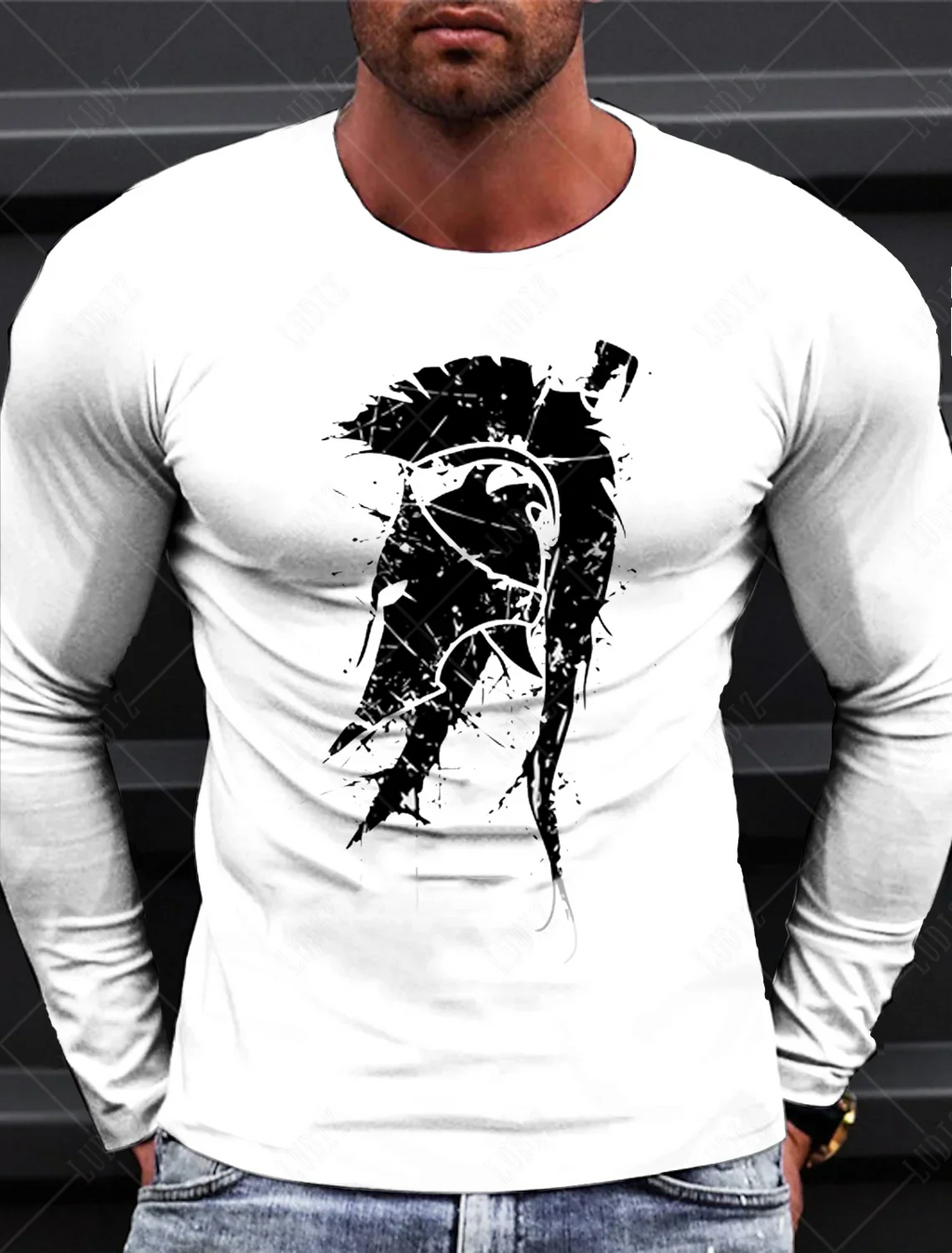 Sparta Vintage Graphic Men's Long Sleeve T-shirt for Men Clothing Casual Tops Tee Fashion 3D Full Printing Tshirt Streetwear