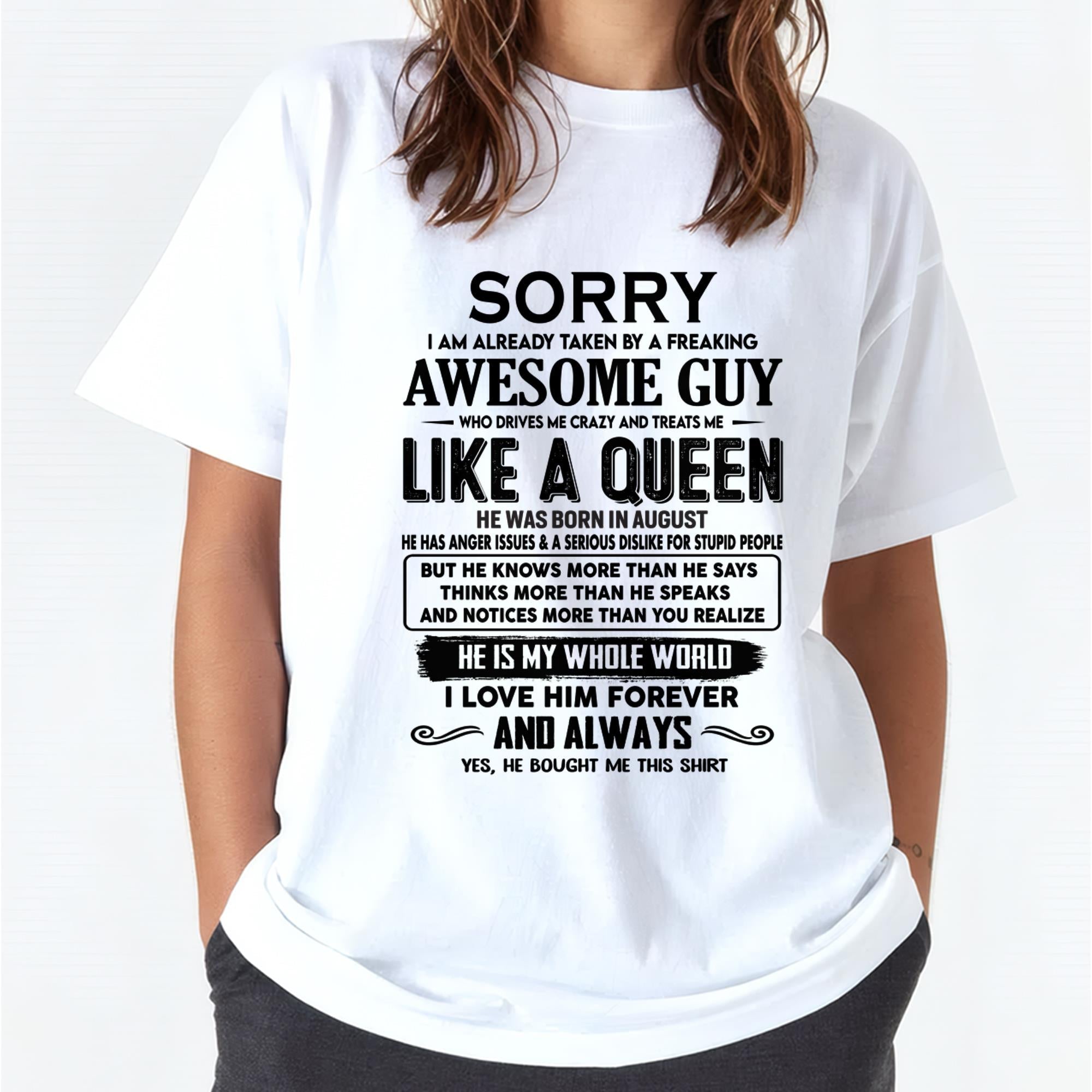 August - Sorry I am already taken by a freaking awesome guy - Gift for Wife From Husband - NGHL08 (SKU-SRG-08)